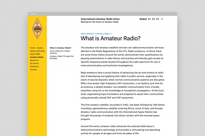 International Amateur Radio Union Website 2